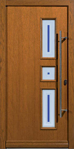 Porta d'ingresso - LIGNE EXCELLENCE : CARAPA - TRYBA - in legno / battente / semivetrata