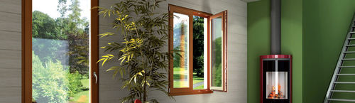 Finestra in legno - TB80 - TRYBA - a battente / a tripli vetri / a taglio termico