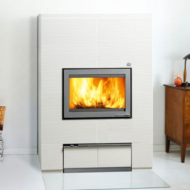 Termostufa a legna - W10 - TULIKIVI - a pavimento / contemporanea / in pietra