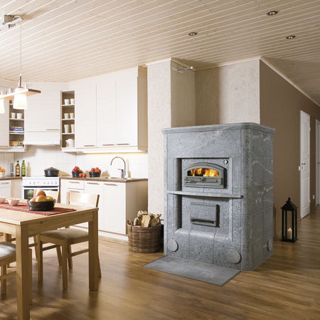 Blocco cottura a legna - LU2800/13  - TULIKIVI - 4 fuochi / 1 forno / con lavaggio manuale
