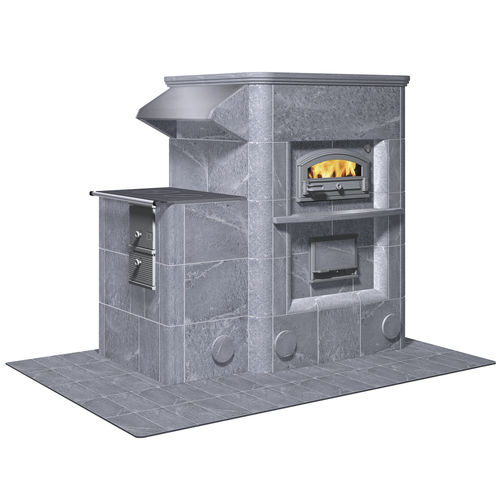 Blocco cottura a legna - HU3400/13 - TULIKIVI - 4 fuochi / 1 forno / con lavaggio manuale