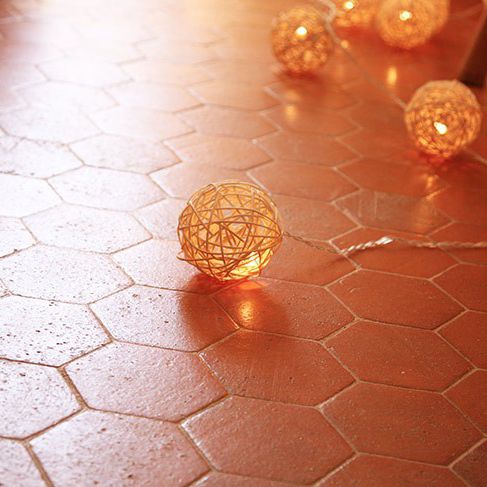 Piastrella esagonale in terracotta - HEXAGON - TERRES CUITES DE RAUJOLLES - liscia / da interno / da pavimento