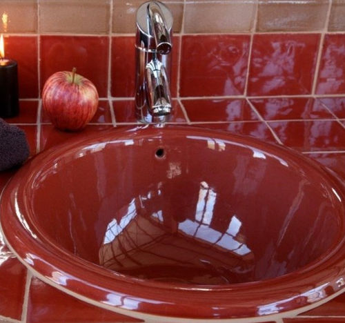 Lavabo da incasso - SPHERE - TERRES CUITES DE RAUJOLLES - in ceramica / lucido / rotondo
