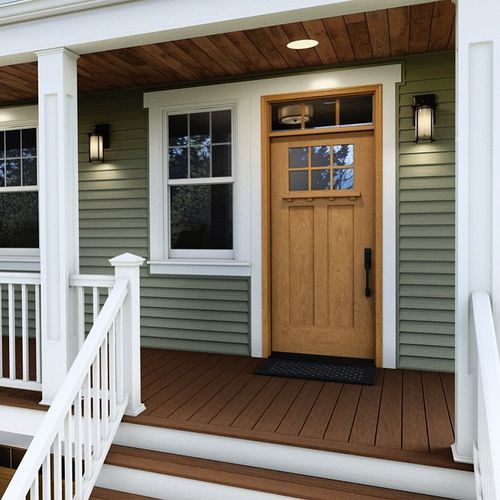 Porta d'ingresso - FCM4816 series - THERMA-TRU DOORS - in mogano / battente / contemporanea
