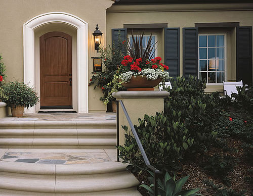 Porta d'ingresso - CLASSIC-CRAFT® RUSTIC - THERMA-TRU DOORS - in fibra di vetro / battente / senza vetri