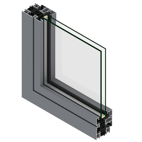 Finestra in alluminio - SOLEAL 65 EVOLUTION VISIBLE - TECHNAL - a ghigliottina / a doppi vetri / a 2 ante