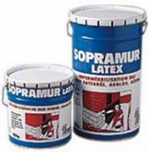 Guaina bituminosa impermeabilizzante per muro - SOPRAMUR LATEX - SOPREMA - per seminterrato / fibrata