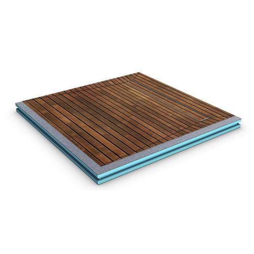 Piatto doccia quadrato - LINE BOARD NATURE - STADUR PRODUKTIONS GMBH & CO KG - da incasso / in teak / in acciaio inossidabile