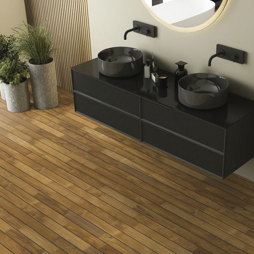 Parquet massello - Exotiques Teck Indo PU Intégré Huilé 12x90 - SOBOPLAC - in teak / ponte di barca / oliato