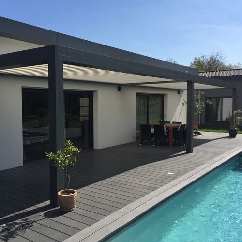 Pergola autoportante - SIB - addossata / in alluminio / a lamelle orientabili