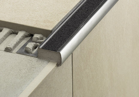 Profilo per gradini acciaio - SCHLÜTER®-TREP-G/-GL - Schluter-Systems - antiscivolo