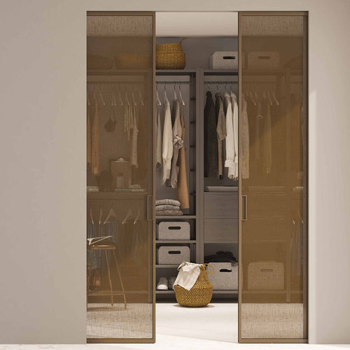 Porta da interno - ACQUA SIN MARCO - SCRIGNO - in alluminio anodizzato / a scomparsa / contemporanea