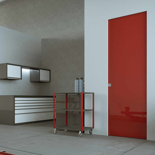 Porta da interno - FLUSH-WALL FIRE - SCRIGNO - in legno di latifoglie / in MDF / scorrevole