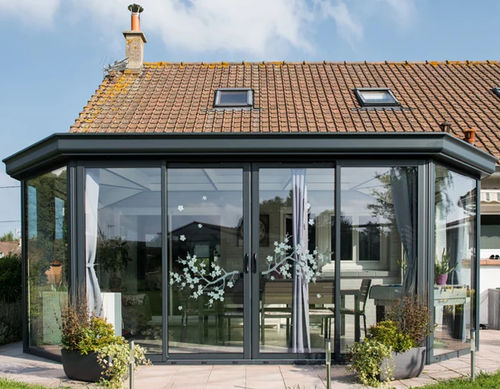 Veranda in vetro - 7700 - Sepalumic - in alluminio / con porta scorrevole / con isolazione termica