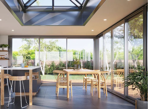 Veranda in vetro - Espace²Vie® 7700 - Sepalumic - in alluminio / in legno / per ufficio