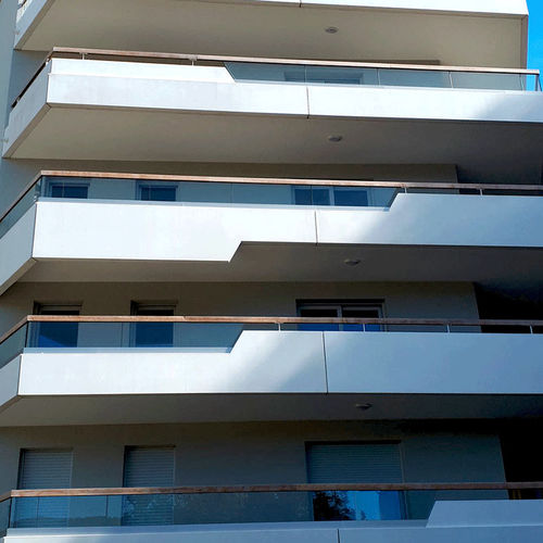 Ringhiera in alluminio - SABCO 8050 - SADEV - pannelli in vetro / da esterno / per balcone