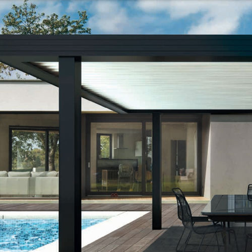 Pergola autoportante - Sapa Building Systems - in alluminio / a lamelle orientabili / bioclimatica