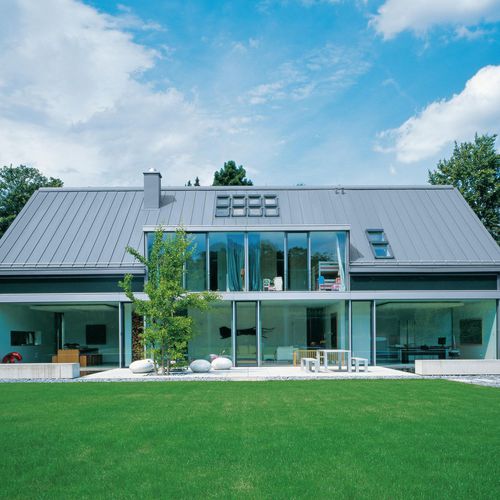 Pannello per coperture arrotondato - ANGLED - RHEINZINK - in zinco / aspetto metallo / con giunti a doppia aggraffatura