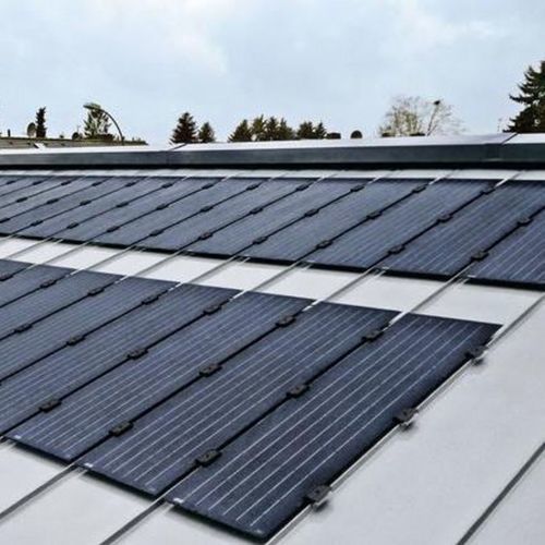 Tetto con pannelli fotovoltaici integrati - RHEINZINK-PV  - RHEINZINK - a falde / piano / in vetro