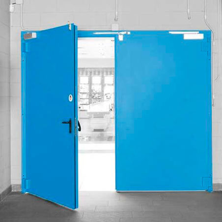 Porta industriale battente - EI2 120 - PADILLA - in acciaio inossidabile / di grande altezza / per edifici pubblici