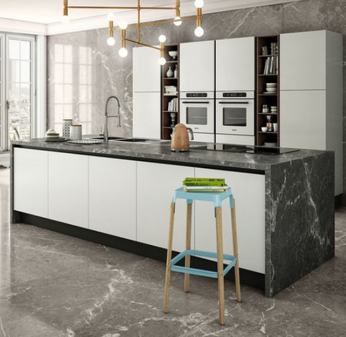 Piano di lavoro in gres porcellanato - MAXIMUS BLU DEL BELGIO - RAK Ceramics - da cucina / nero / grigio