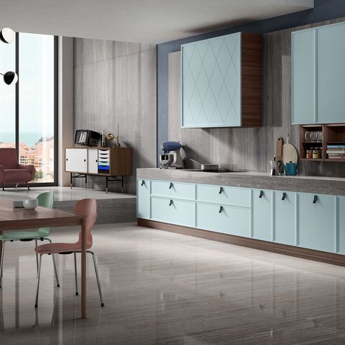Piano di lavoro in gres porcellanato - MAXIMUS NEW TRAVERTINO - RAK Ceramics - da cucina / nero / marrone