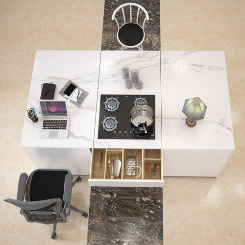 Piano di lavoro in gres porcellanato - MAXIMUS CLASSIC - RAK Ceramics - da cucina / bianco / nero