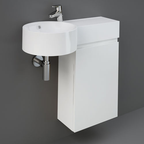 Lavabo sospeso - RAK-PETIT - RAK Ceramics - in ceramica / con scaffale integrato / rotondo