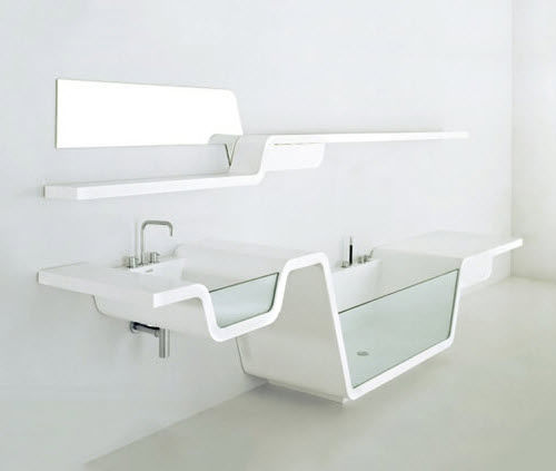 Mobile da bagno contemporaneo - POLYGAL - per uso residenziale / in acrilico / in polistirene