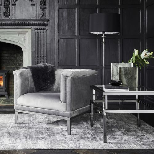 Poltrona contemporanea - BELGRAVIA - Marston & Langinger - in velluto / in metallo / grigia