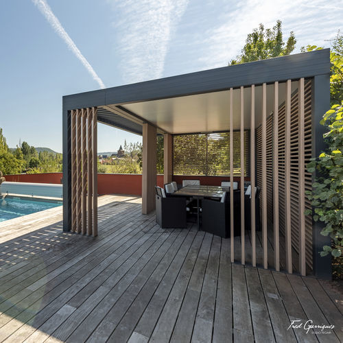 Gazebo in alluminio - WALLIS&GARDEN®  - PROFILS SYTEMES - in vetro / tetto in legno / con struttura in legno