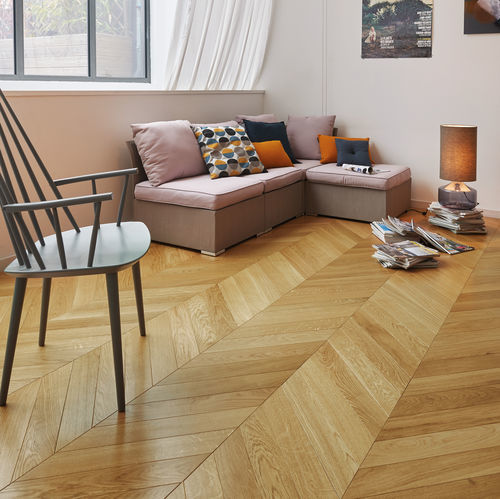 Parquet multistrato - CLASSIC 90 - PANAGET - in rovere / a spina di pesce / spazzolato