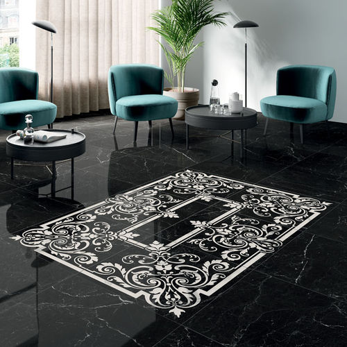 Piastrella in gres porcellanato - ETERNITY : MARQUINA BLACK - Panaria ceramica - opaca / lucida / da interno