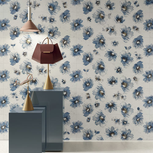 Piastrella in gres porcellanato - IQONIQA : POPPY COLD - Panaria ceramica - opaca / da interno / da bagno