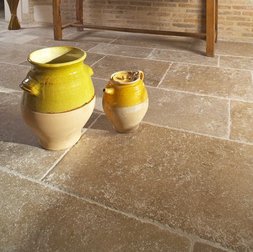 Lastricato in pietra naturale - AUBEROCHE SIENNE - OCCITANIE PIERRES - da interno / da cucina / da sala