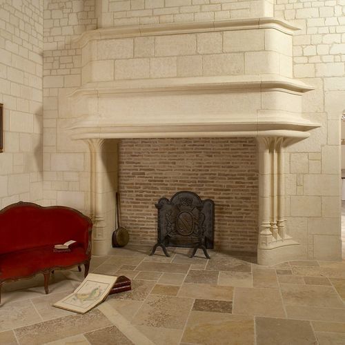 Cornice per camino vintage - RENAISSANCE - OCCITANIE PIERRES - in pietra / beige