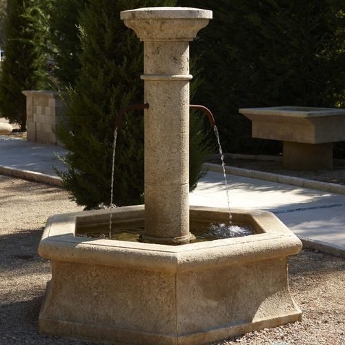 Fontana pubblica - AUBEROCHE BOURIANE - OCCITANIE PIERRES - in pietra / contemporanea