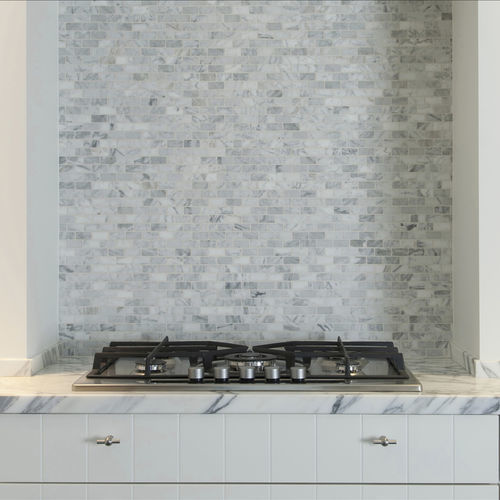 Pannello retrocucina in metallo - BIANCO CARRARA - OCCITANIE PIERRES - in marmo / ad alta resistenza