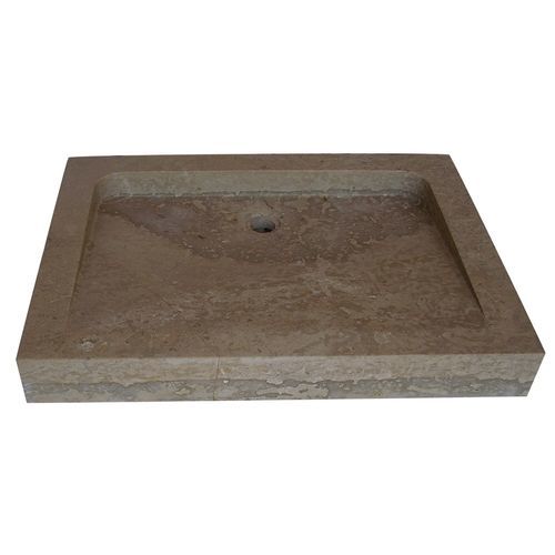 Lavabo sospeso - OCCITANIE PIERRES - in pietra / rettangolare / senza foro