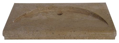 Lavabo sospeso - OCCITANIE PIERRES - in pietra naturale / rettangolare / senza foro