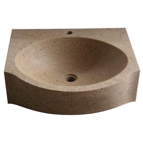 Lavabo sospeso - OCCITANIE PIERRES - in pietra naturale / rotondo / 1 foro