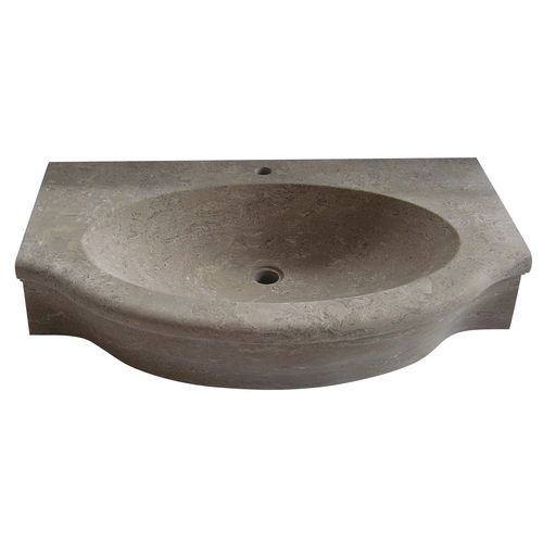 Lavabo sospeso - OCCITANIE PIERRES - in pietra naturale / rotondo / 1 foro