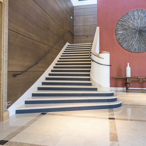 Scala dritta - AUBEROCHE ET ARDOISE - OCCITANIE PIERRES - con gradini in pietra / in calcestruzzo / per uso residenziale