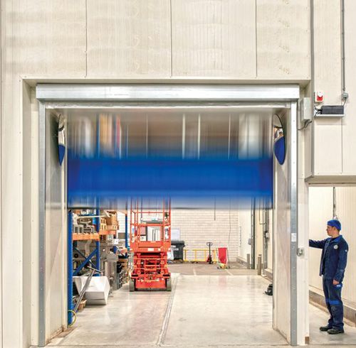 Porta industriale in PVC - SpeedRoller Strong-E - Novoferm - avvolgibile / in metallo / automatica