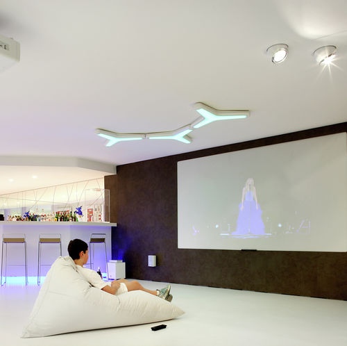 Plafoniera contemporanea - IZAR - Modular Lighting Instruments - in plastica / LED / fluorescente compatta