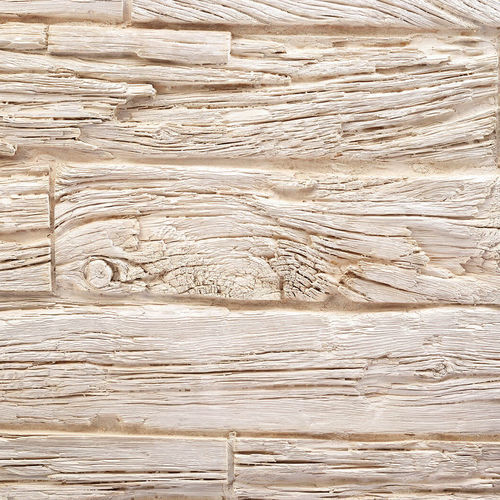 Pannello decorativo in poliestere - HORIZONTAL WOODEN SLEEPERS OFF-WHITE - MSD Panels - in fibra di vetro / da parete / con motivo stampato