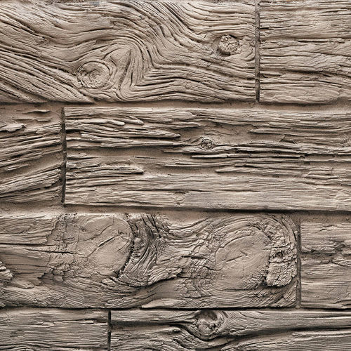 Pannello decorativo in poliestere - HORIZONTAL WOODEN SLEEPERS ASH - MSD Panels - in fibra di vetro / da parete / con motivo stampato