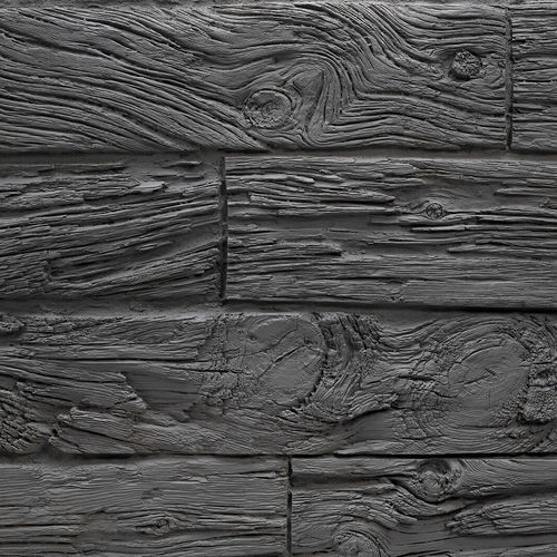 Pannello decorativo in poliestere - HORIZONTAL WOODEN SLEEPERS BLACK - MSD Panels - in fibra di vetro / da parete / con motivo stampato
