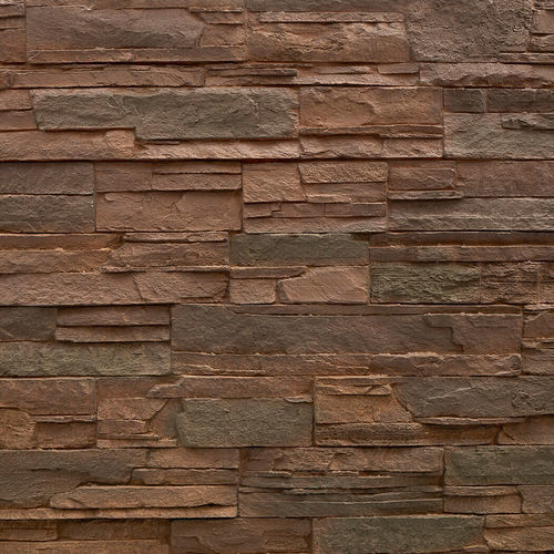 Pannello decorativo in poliestere - STONE BROWN - MSD Panels - in fibra di vetro / da parete / con motivo stampato