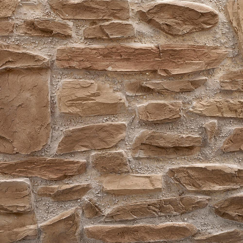 Pannello decorativo in poliestere - RUSTIC STONE LIGHT-BROWN - MSD Panels - in fibra di vetro / da parete / con motivo stampato
